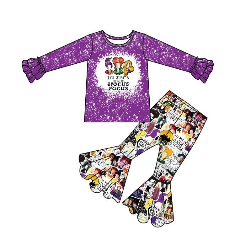 Baby Girls Halloween purple witches clothes sets