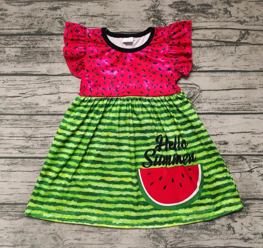 Baby girls summer watermelon red dresses