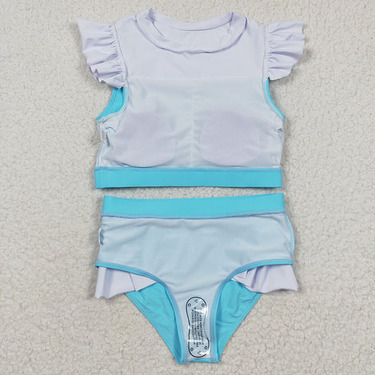 Baby Girls Princess Blue Two Pieces Swimsuits