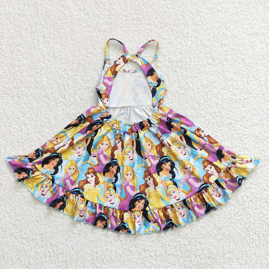 Baby Girls Princess Colorful Strap Knee Length Dresses