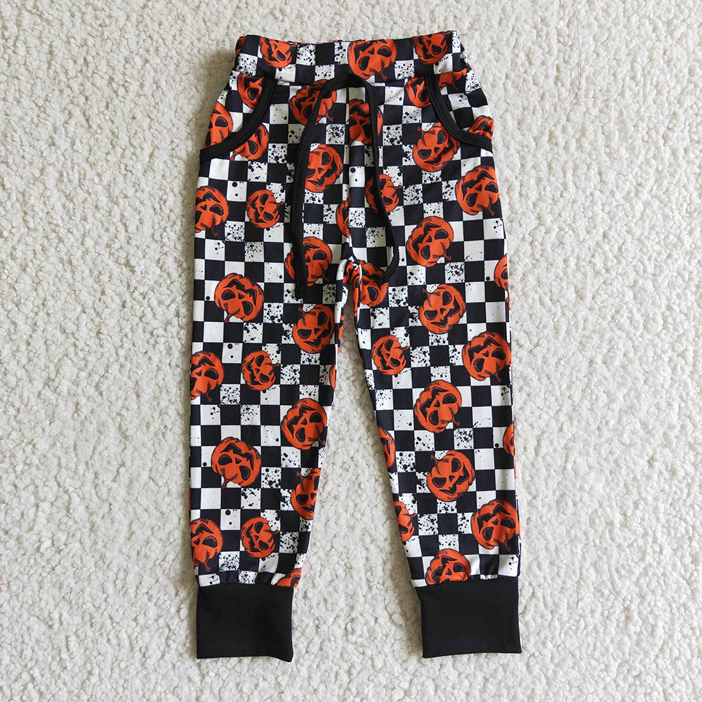 Baby Girls string pumpkin plaid legging pants