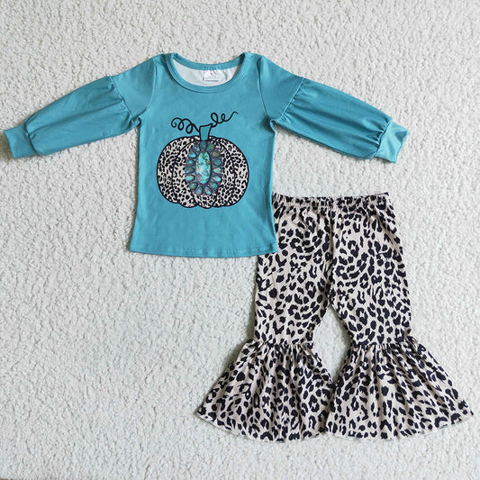 Baby girls fall pumpkin leopard pants clothes