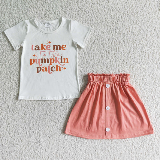 Baby girls take me to the pumpkin pink skirt sets