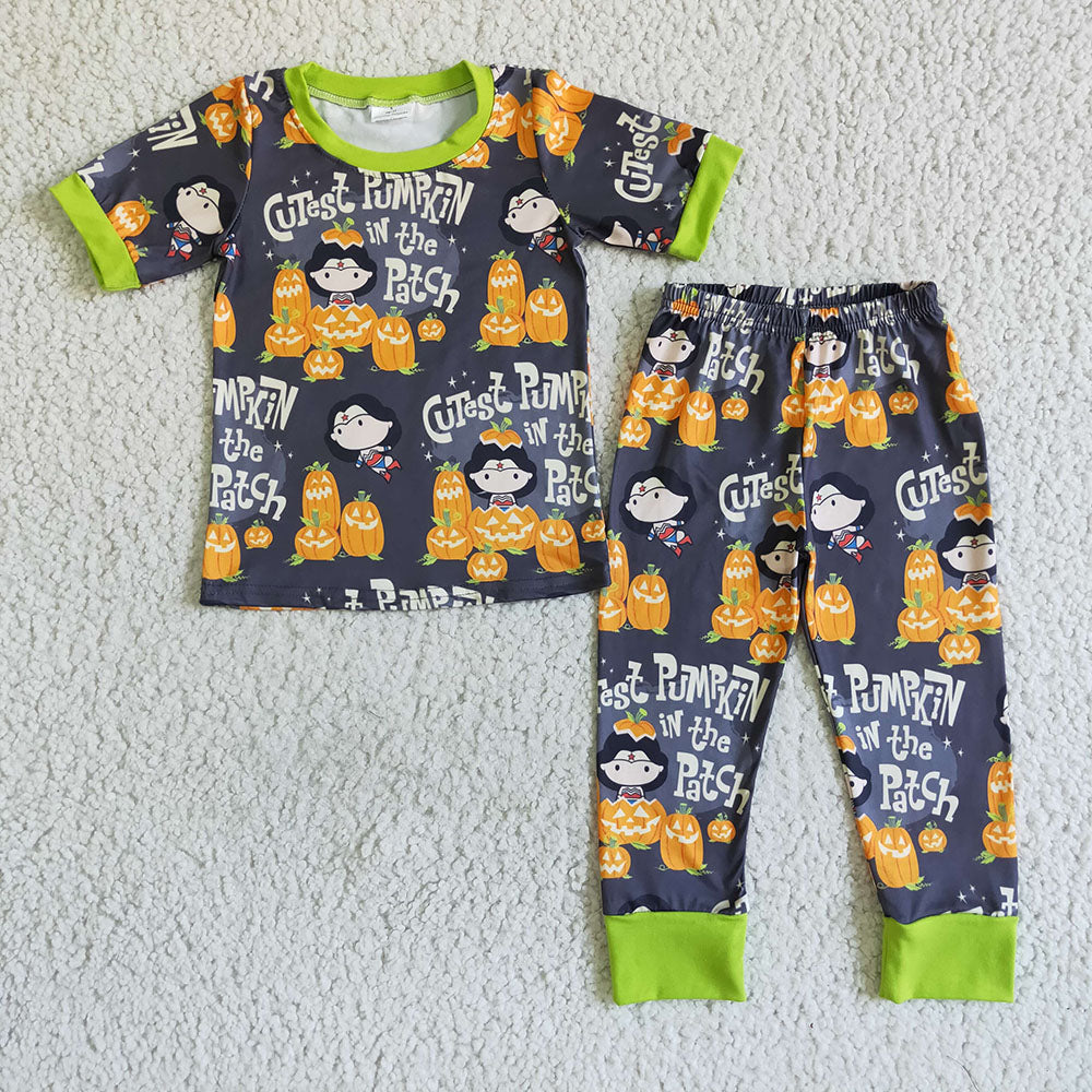 baby boys pumpkin pajamas legging sets