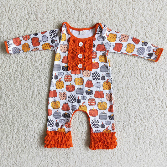 Pumpkin fall rompers