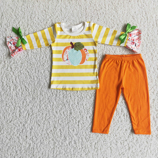 Pumpkin yellow stripe set