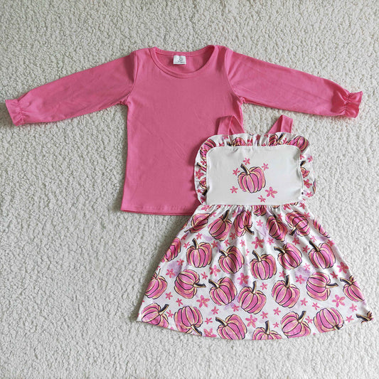 Halloween baby girls pink pumpkin skirt fall clothes sets