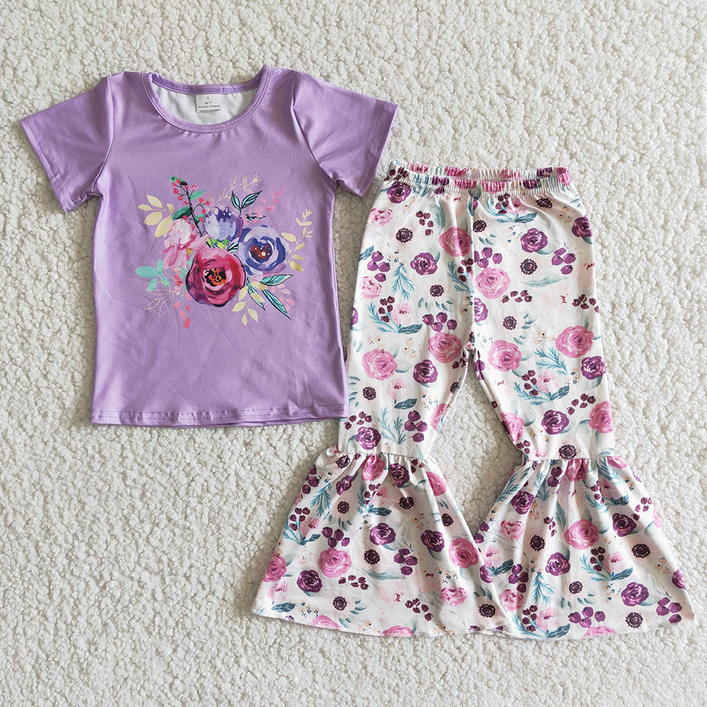 Purple floral bell sets