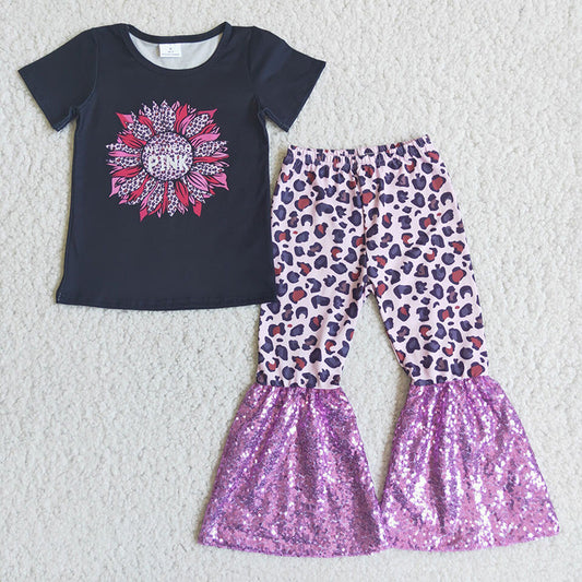 Purple leopard sunflower set