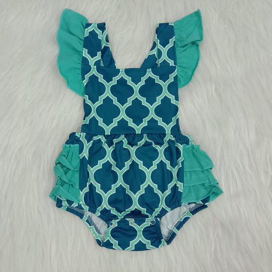 Dark blue pattern romper