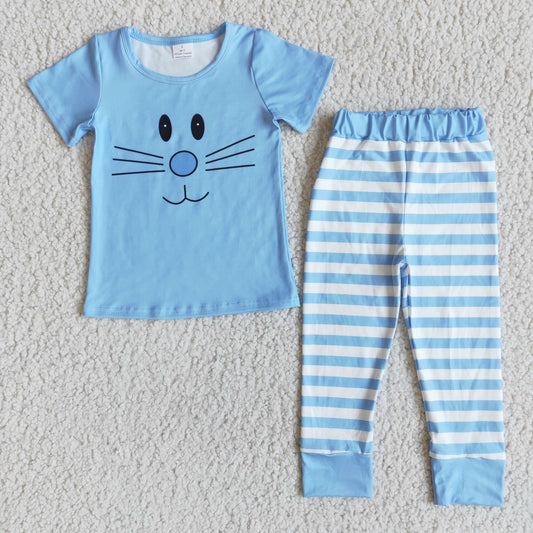 Easter boys bunny face pajamas sets