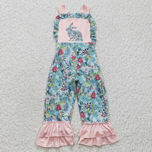 Baby girls Easter Rabbit ruffle jumpsuits rompers