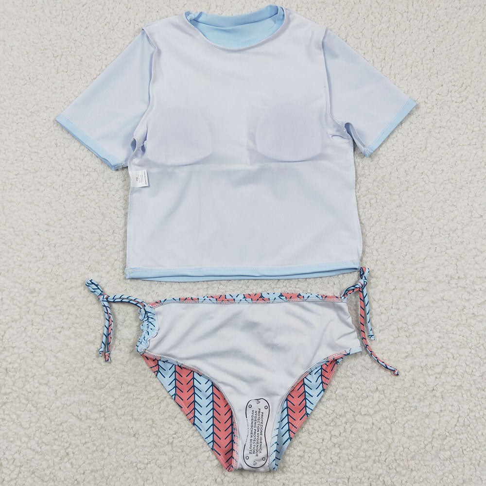 Baby Girls Rainbow Short Sleeve 2 pieces Swimsuits