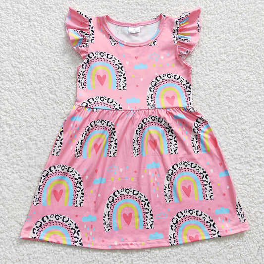 Baby Girls Rainbow Pearl Knee Length Dresses