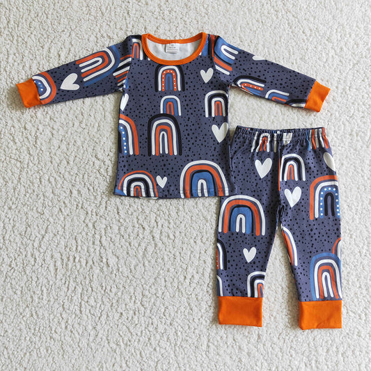 Baby boys rainbow orange pajamas pants clothes sets