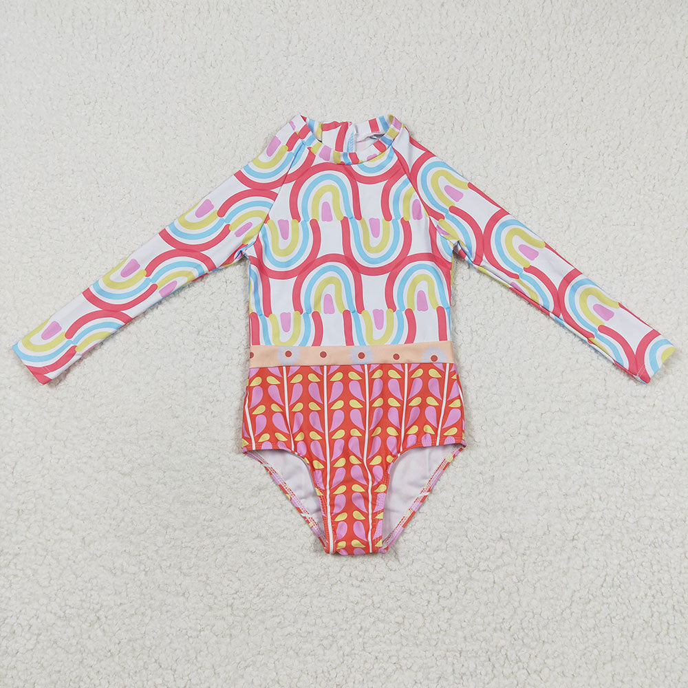 Baby Girls Rainbow Long Sleeve Swimsuits