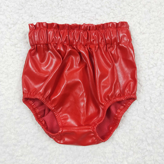 Baby Girls Red Leather Summer Bummies Bottoms