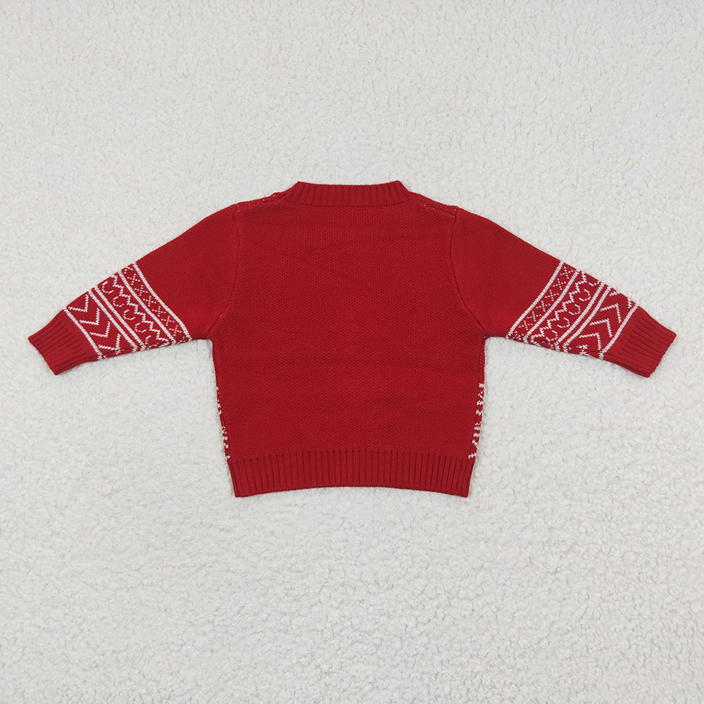 Baby Girls Red Cow Western Long Sleeve Sweaters