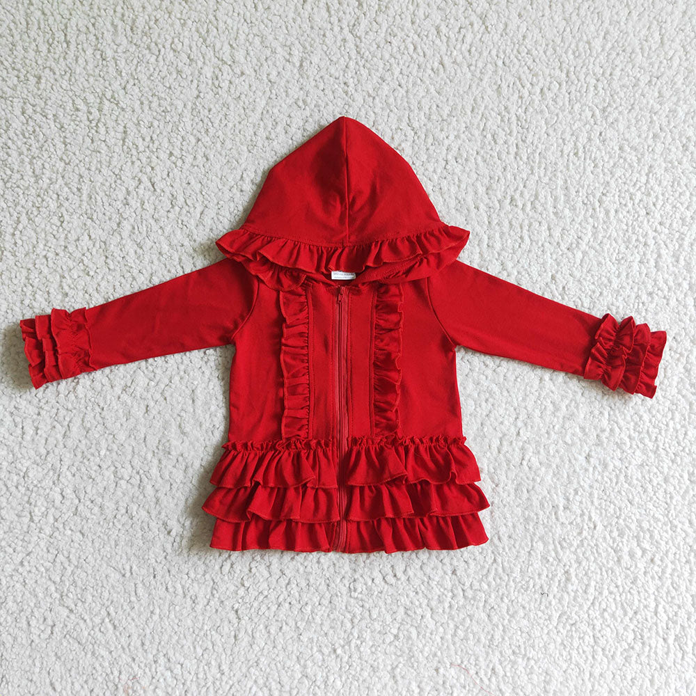 Baby girls ruffle red jackets cardigans