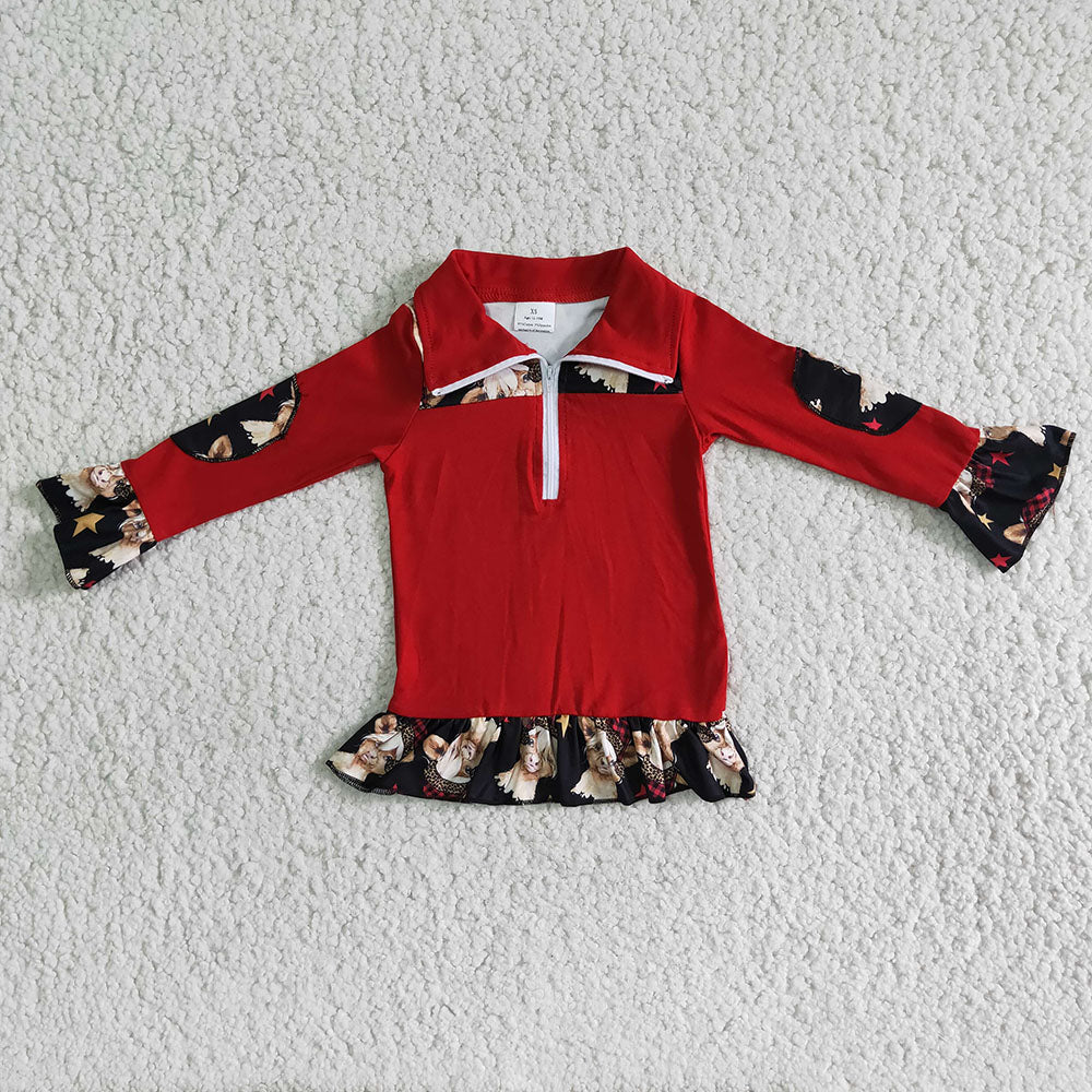 Girls Christmas cow Pullover