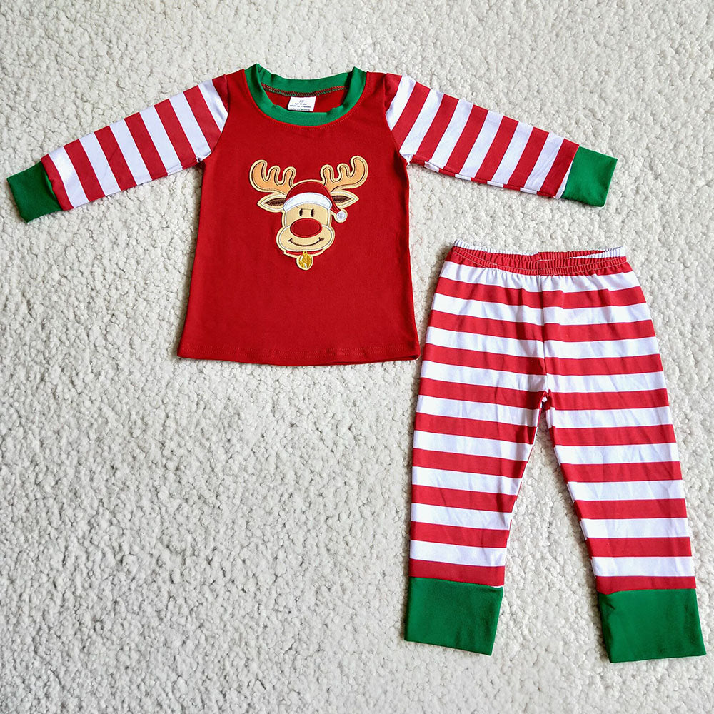 Boys Reindeer embroidered pajamas