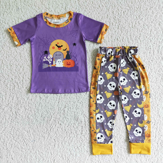 Baby boys Halloween ghost pumpkin pants sets