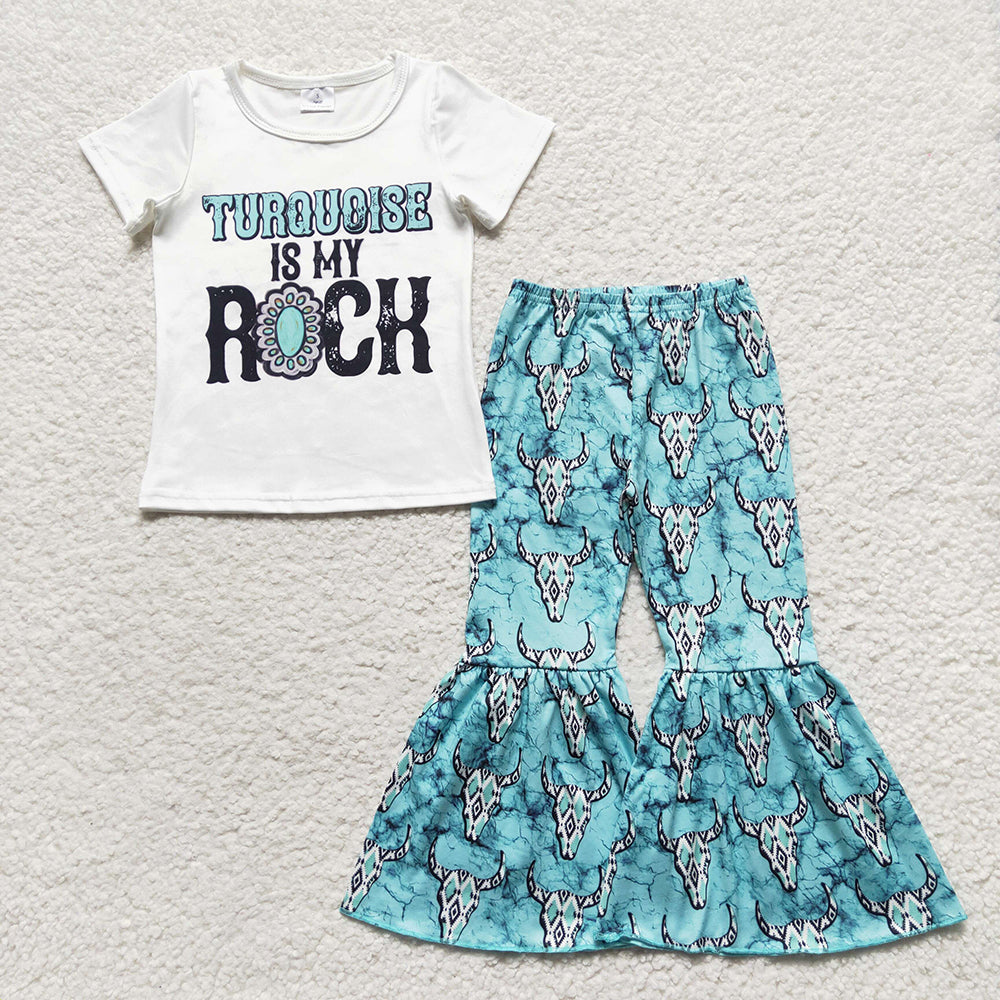 Baby Girls Turquoise Bell Pants Clothes Sets