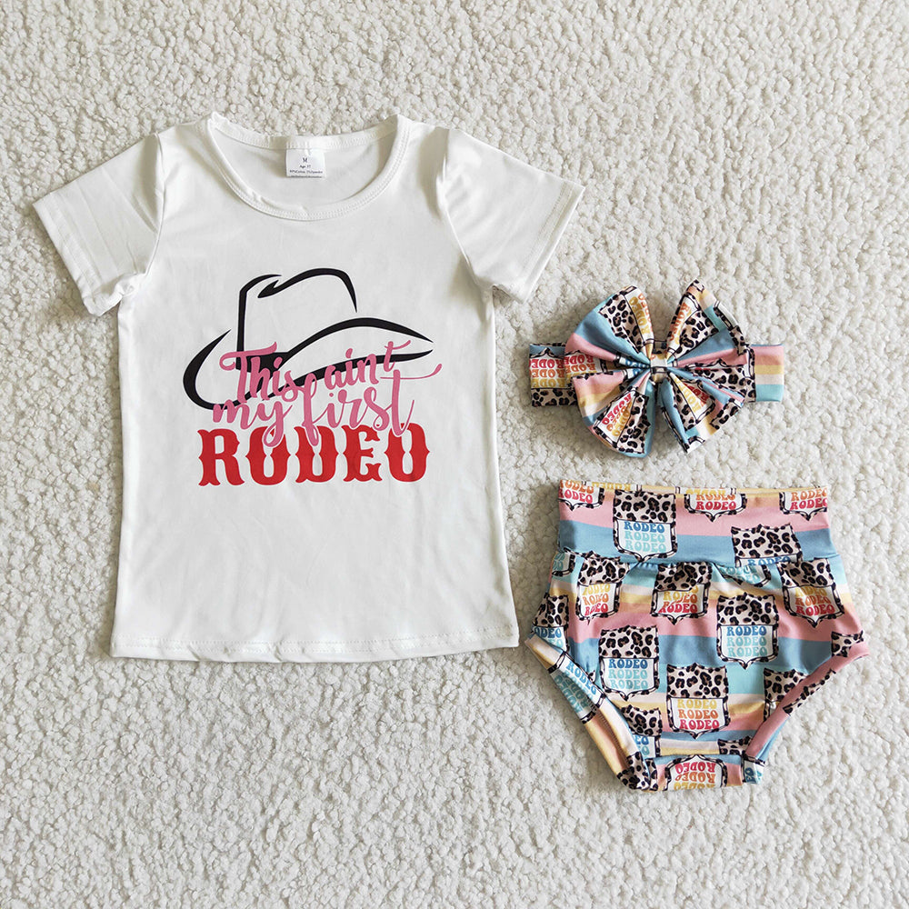 Rodeo baby girls summer bummie sets(can choose headband here)