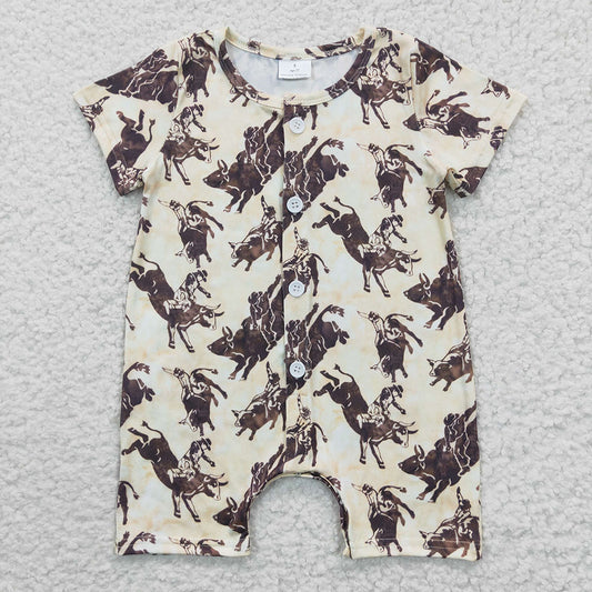 Baby Boys Rodeo Horse Summer Rompers