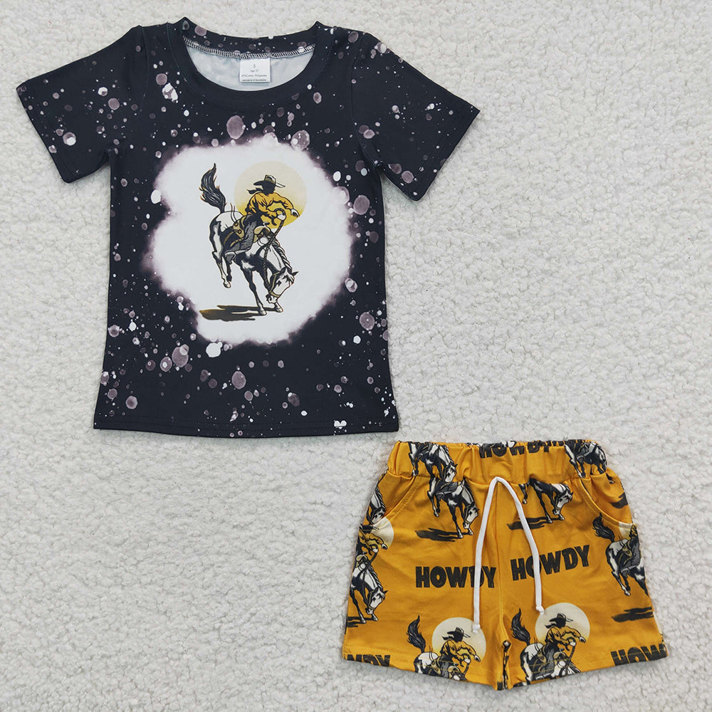 Baby Boys Howdy Horse Summer Shorts Sets