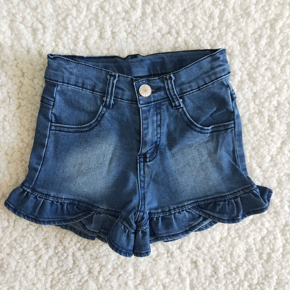 Baby Girls ruffle cute denim shorts