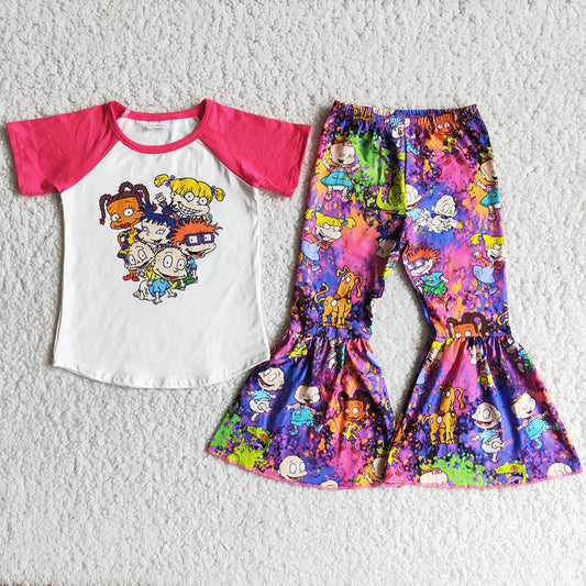 Baby girls cartoon children bell pants sets