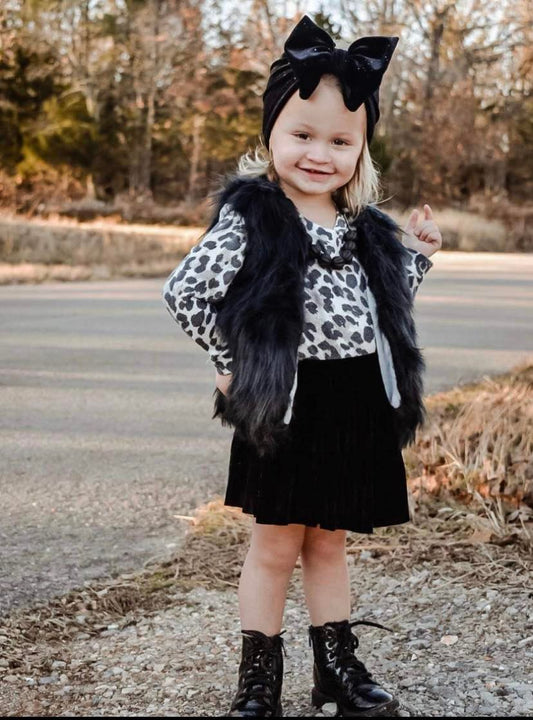 Black Fur Vest
