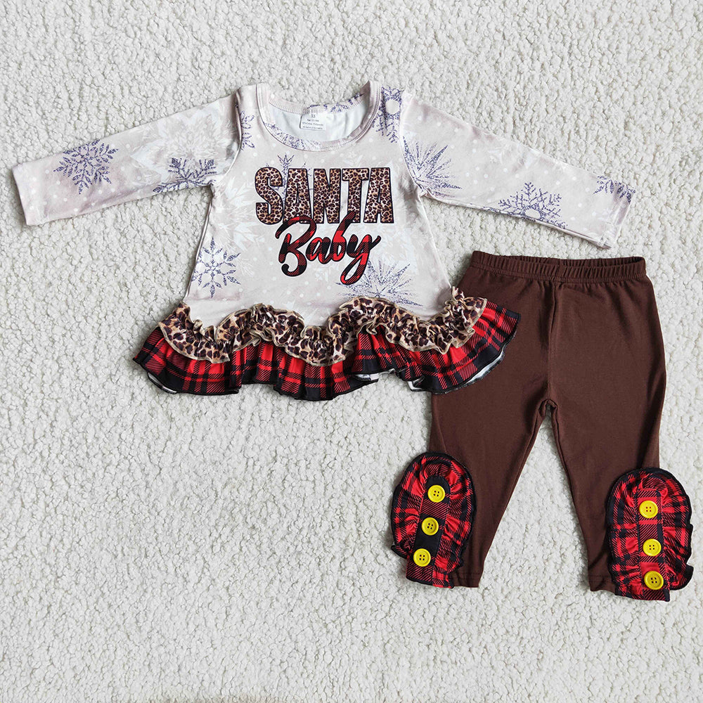 Santa Baby ruffle pants sets