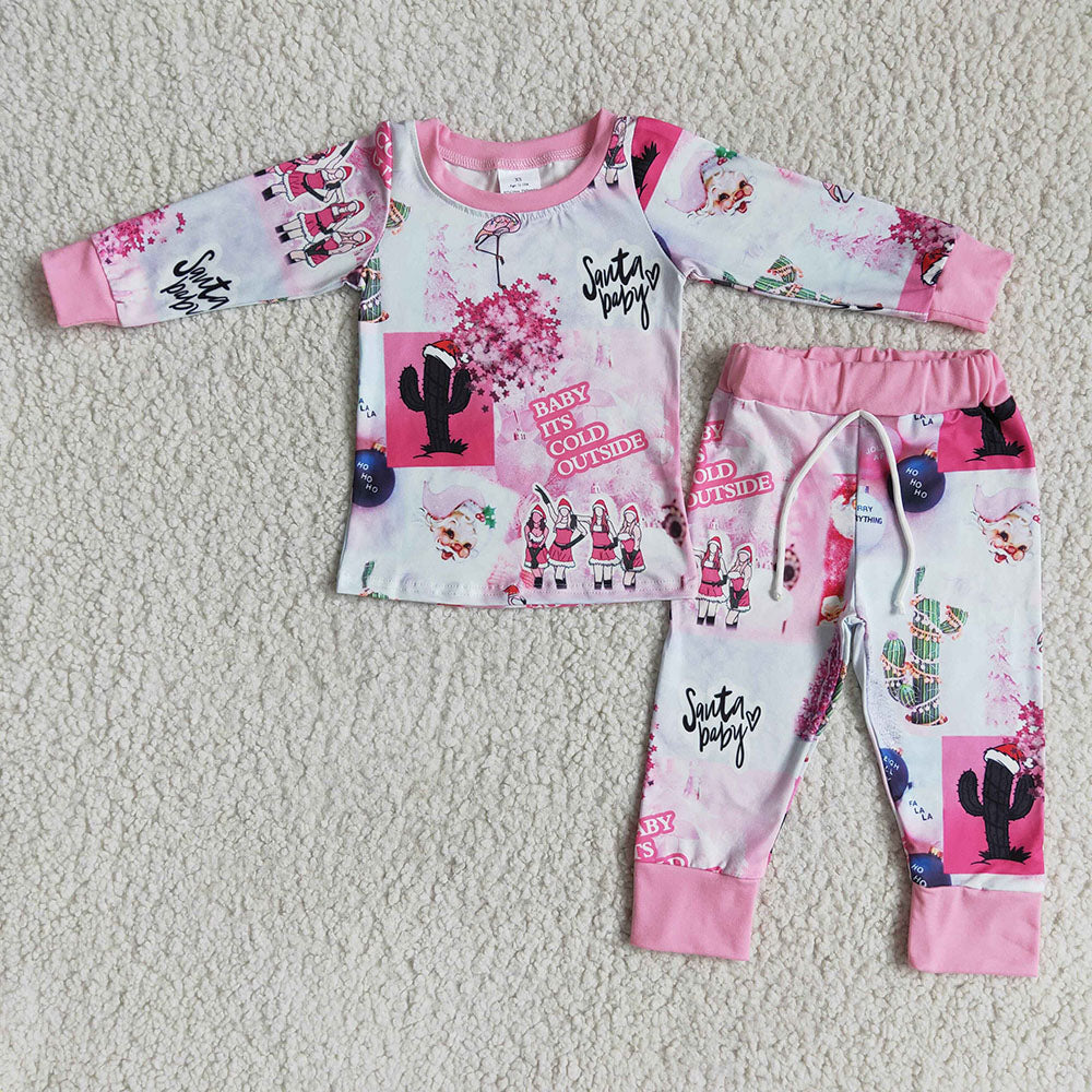 Baby Girls Christmas Pink pajamas