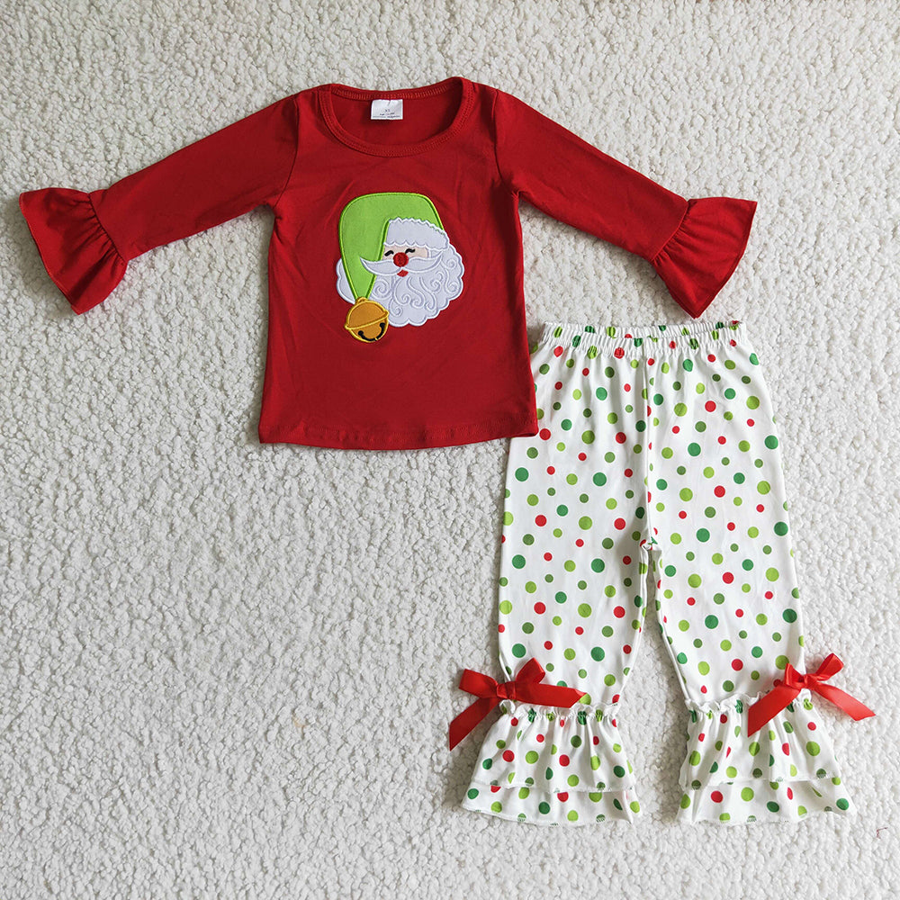 Baby girls Santa pajamas pants clothes sets