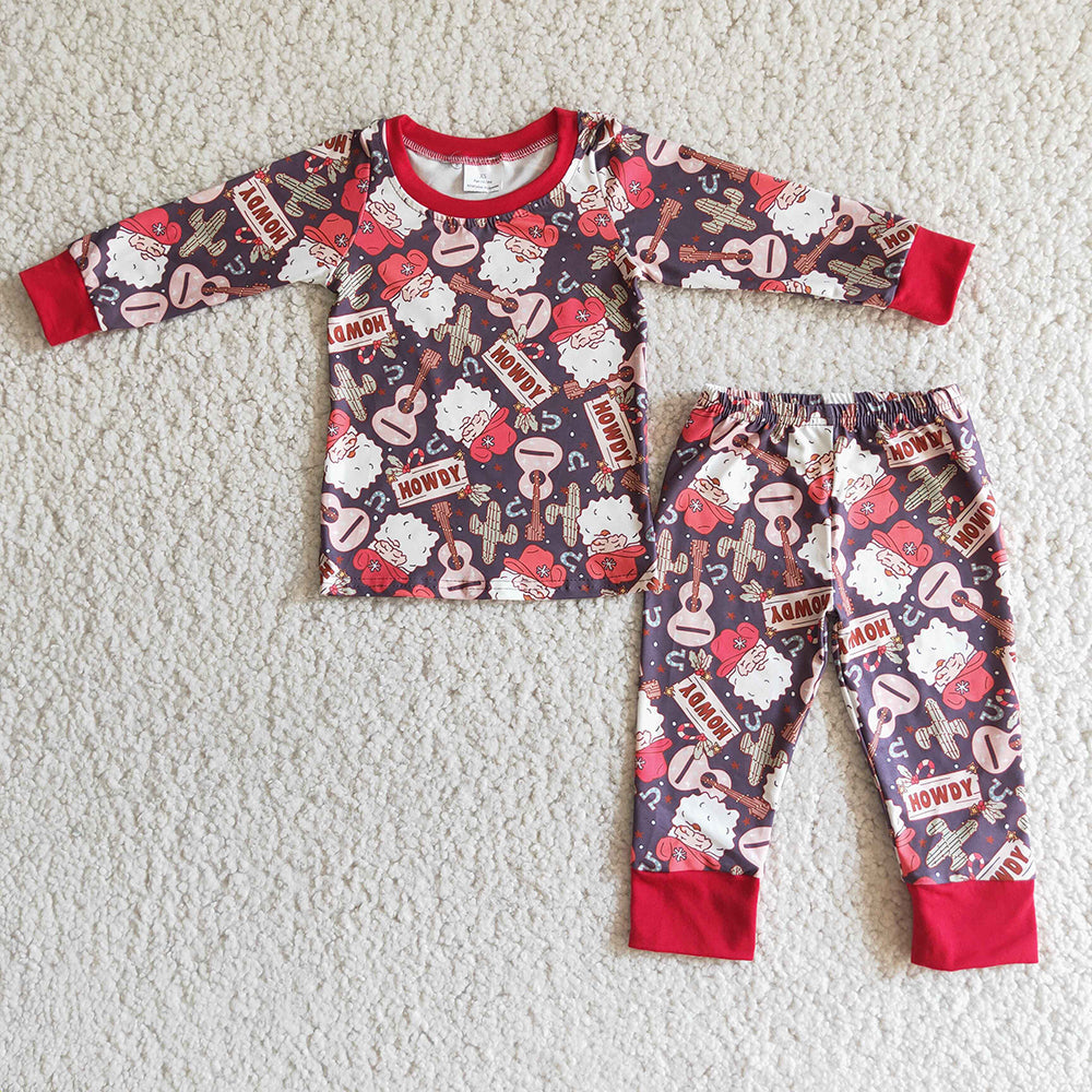 Boys Santa Howdy pajamas sets