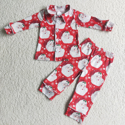 Kids Christmas santa pajamas clothing sets