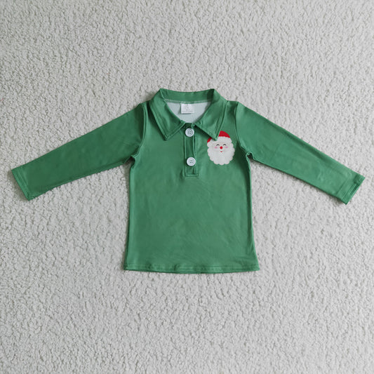 Baby boys Christmas santa green pullover shirts Tops