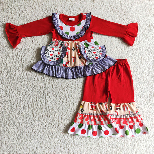 Santa Christmas pockets outfits sets