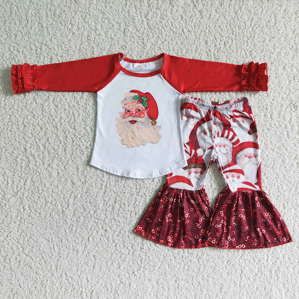 Baby Girls santa sequin pants bell sets