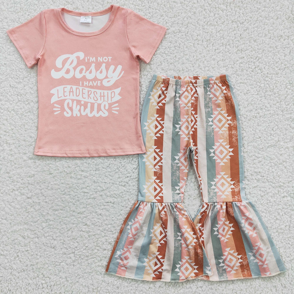 Baby Girls Bossy Leadership Bell Bottom Pants sets