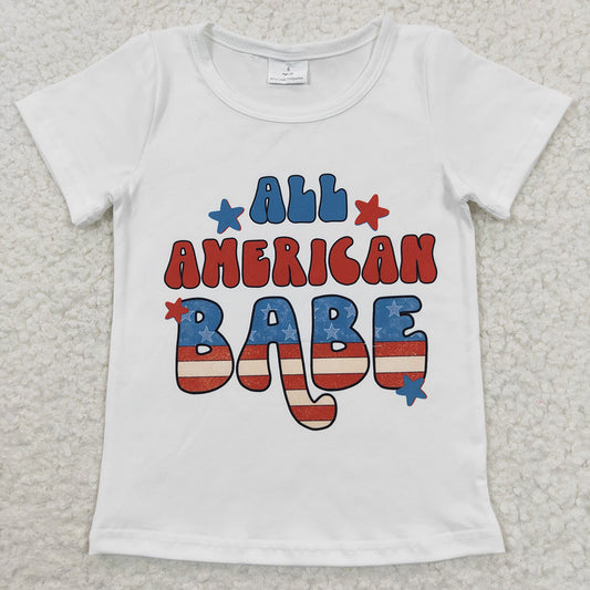 Baby Girls All American Babe Short Sleeve Shirts Tops
