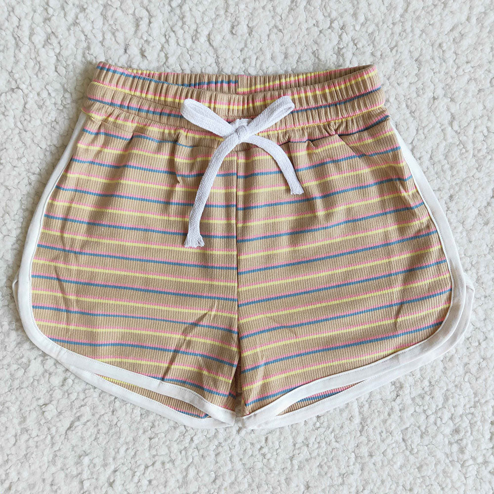 Baby girls stripe tie sports design shorts 1