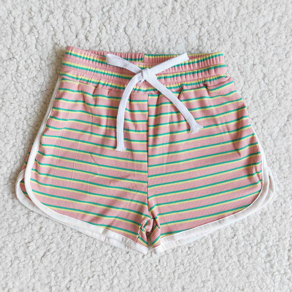 Baby girls stripe tie sports design shorts 2