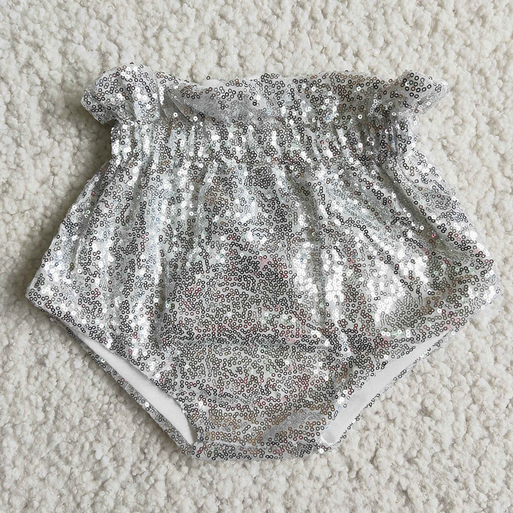 Sequin silver soft baby bummie