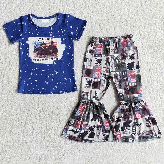 Baby girls singer bell bottom pants clothing sets