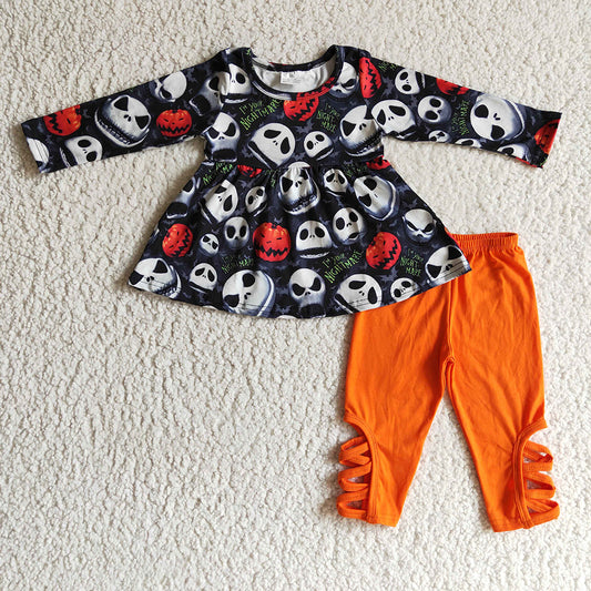 baby girls pumpkin orange legging pants sets