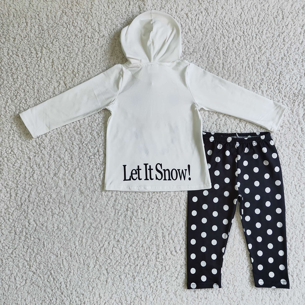 Baby Girls Christmas snowman let it snow hoodie sets