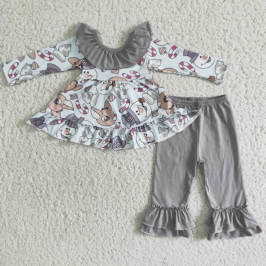 Grey Christmas Cartoon Bow sets